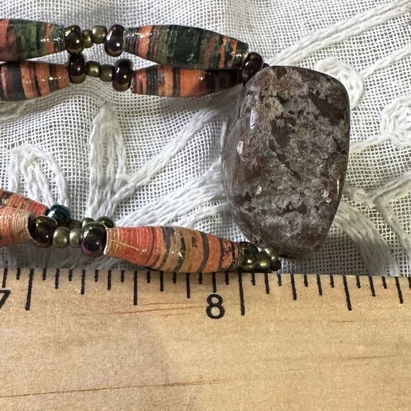 Handcrafted Polished Rare Gemstone Lodolite beaded Necklace 16” - Picture 5 of 5